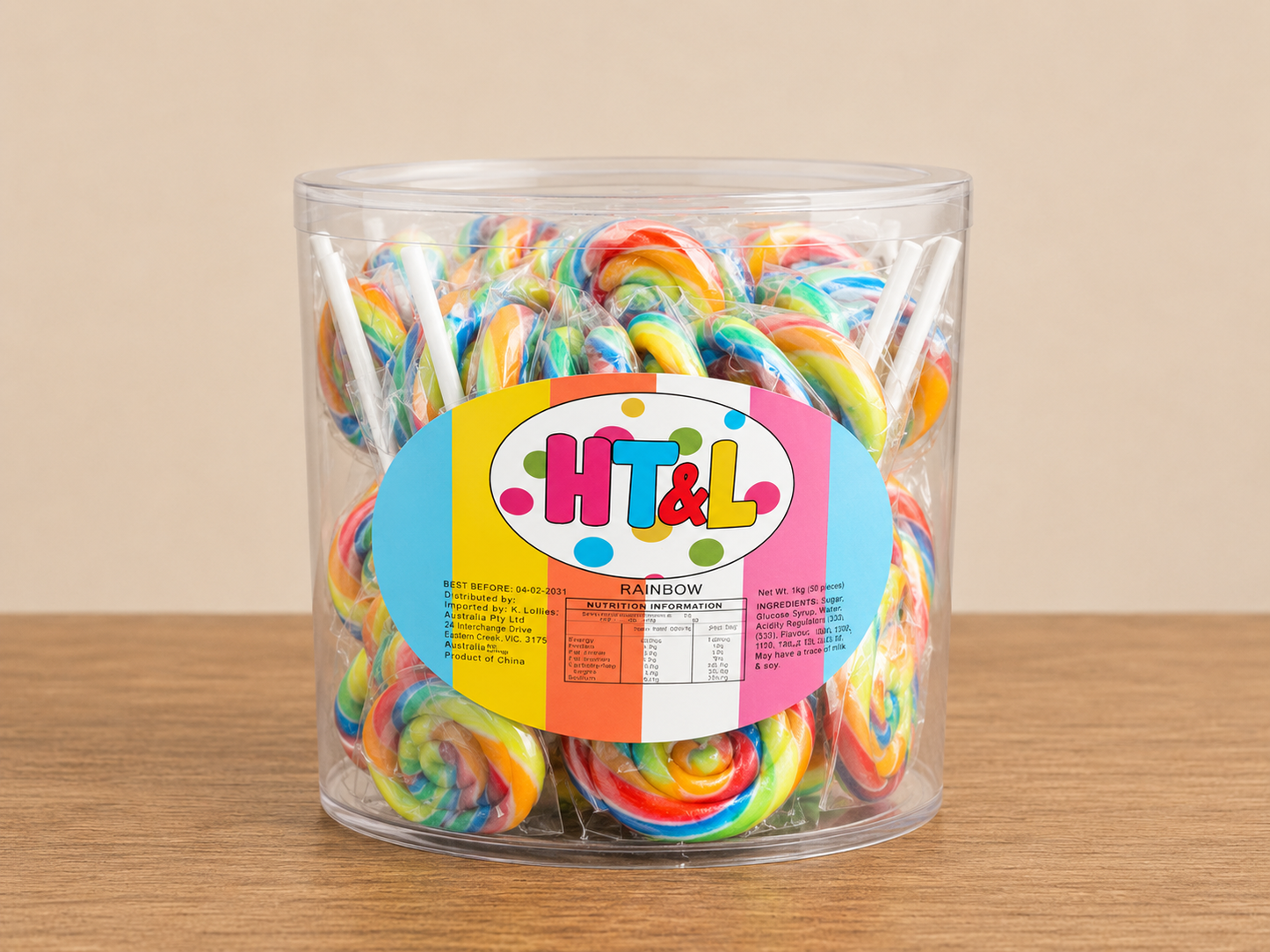 Rainbow Lollipops Jar (50 x 12g)